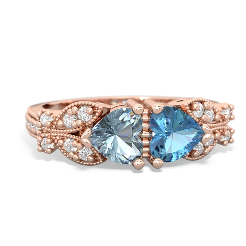 aquamarine-blue topaz keepsake butterfly ring