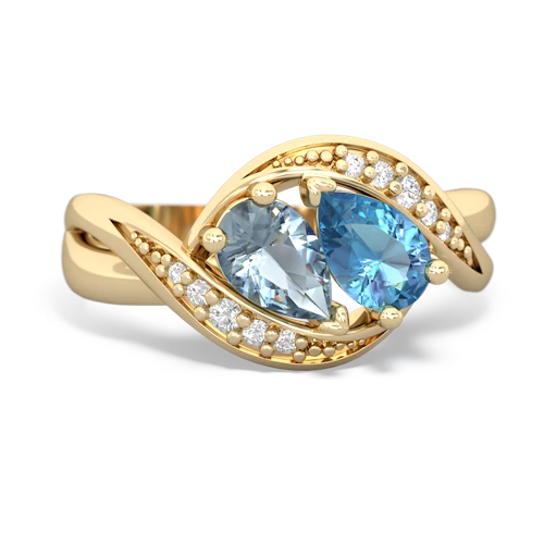 aquamarine-blue topaz keepsake curls ring