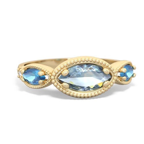 aquamarine-blue topaz milgrain marquise ring