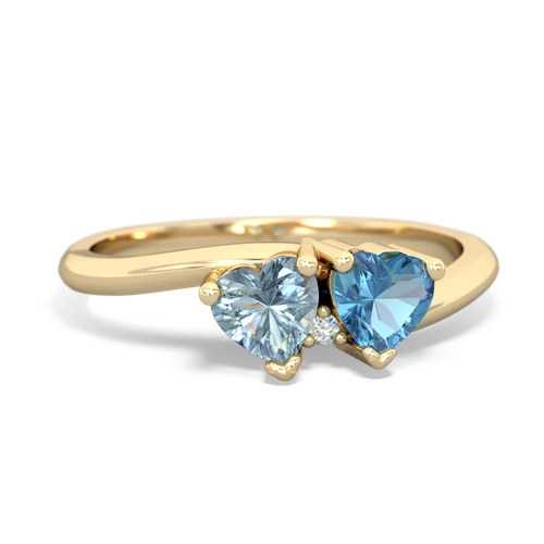 aquamarine-blue topaz sweethearts promise ring