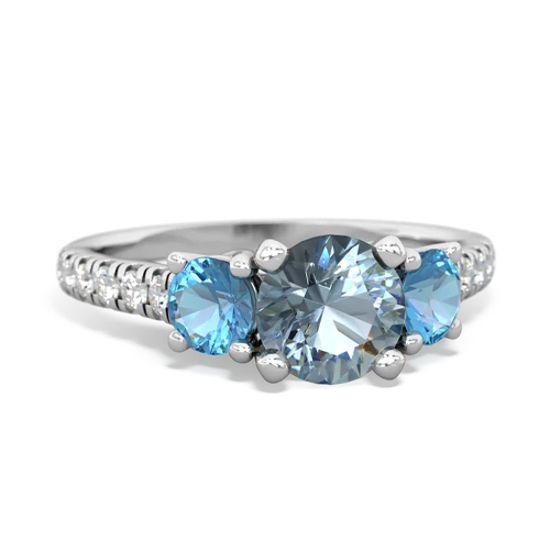 aquamarine-blue topaz trellis pave ring