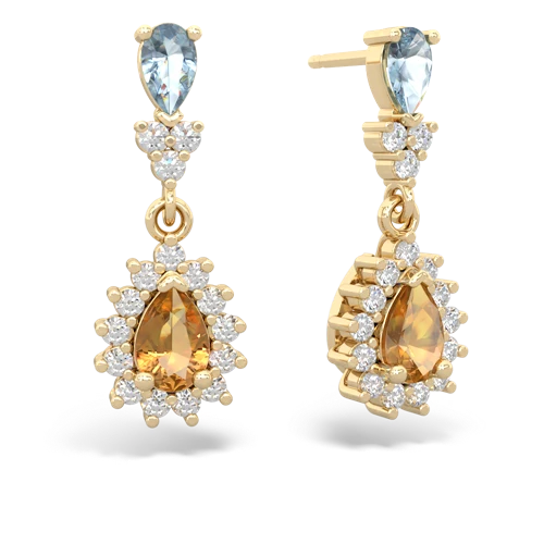 aquamarine-citrine dangle earrings