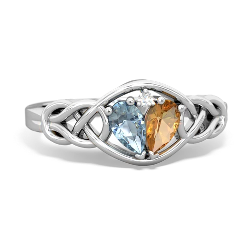 aquamarine-citrine celtic knot ring