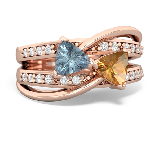 aquamarine-citrine couture ring