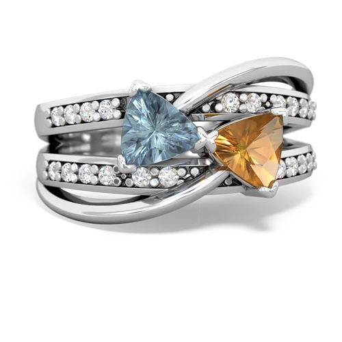 aquamarine-citrine couture ring