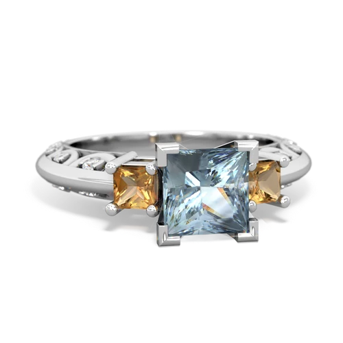 aquamarine-citrine engagement ring