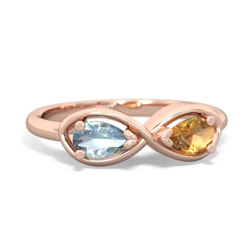 aquamarine-citrine infinity ring