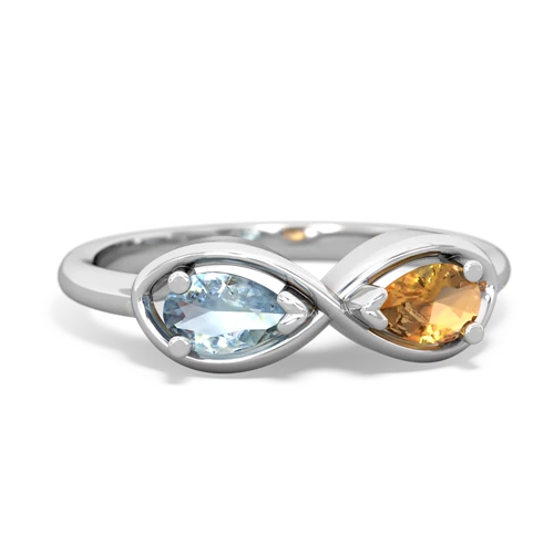 aquamarine-citrine infinity ring