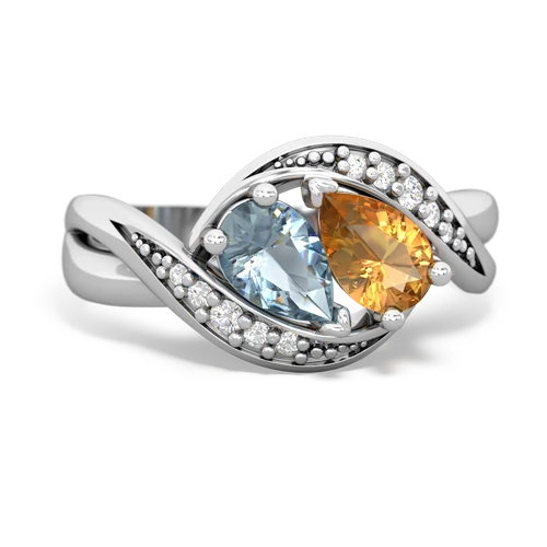 aquamarine-citrine keepsake curls ring