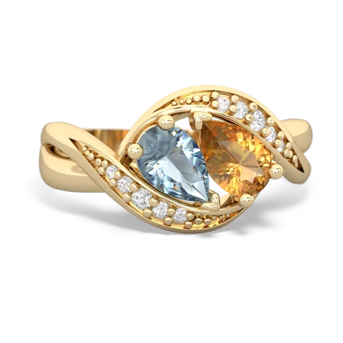 aquamarine-citrine keepsake curls ring