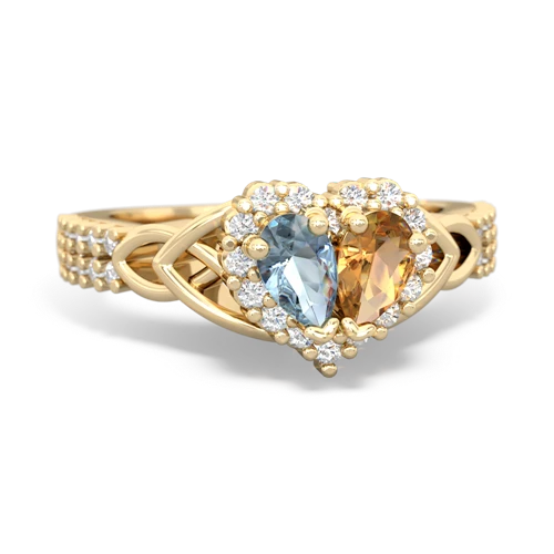 aquamarine-citrine keepsake engagement ring