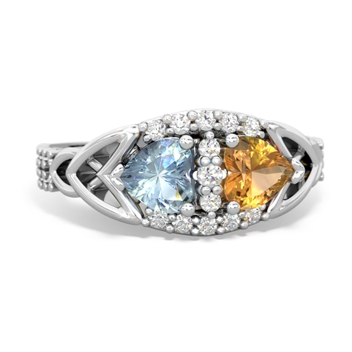 aquamarine-citrine keepsake engagement ring