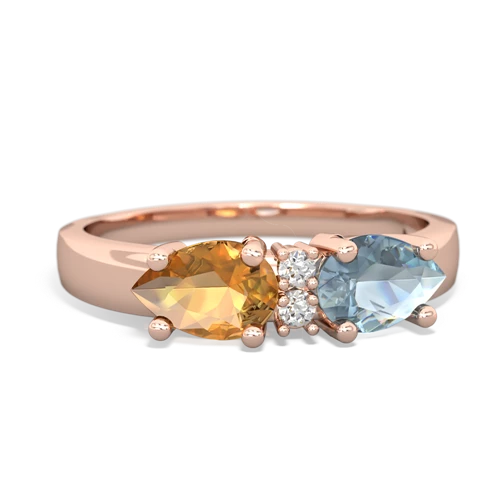 aquamarine-citrine timeless ring