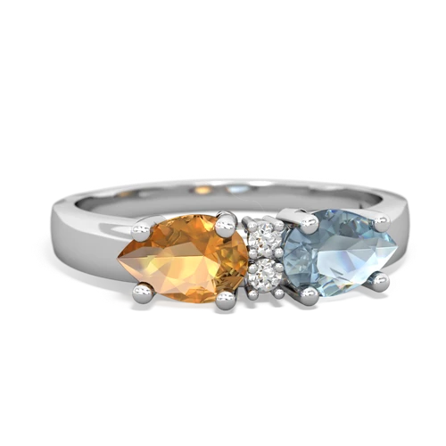 aquamarine-citrine timeless ring