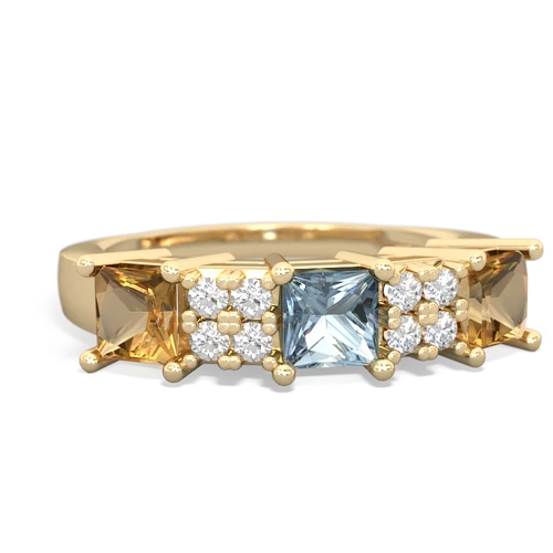 aquamarine-citrine timeless ring