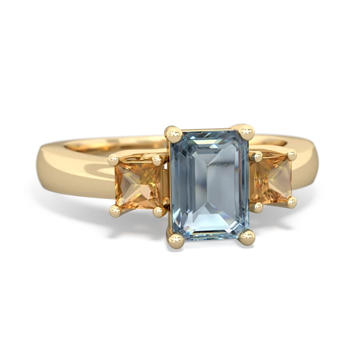 aquamarine-citrine timeless ring