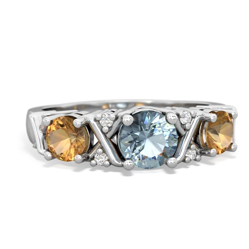 aquamarine-citrine timeless ring