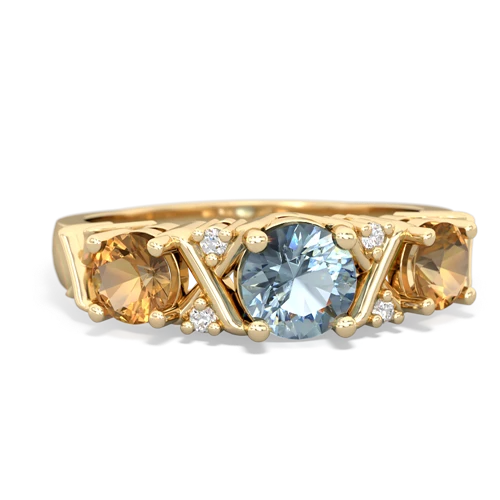 aquamarine-citrine timeless ring