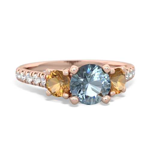 aquamarine-citrine trellis pave ring