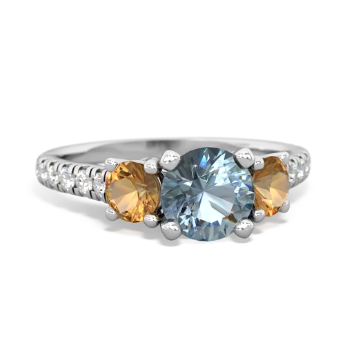 aquamarine-citrine trellis pave ring