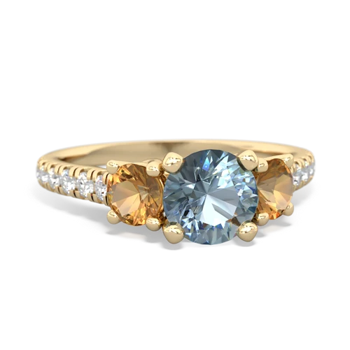 aquamarine-citrine trellis pave ring