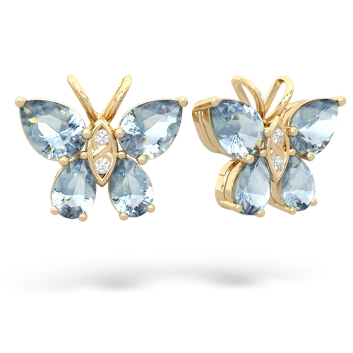 aquamarine butterfly earrings