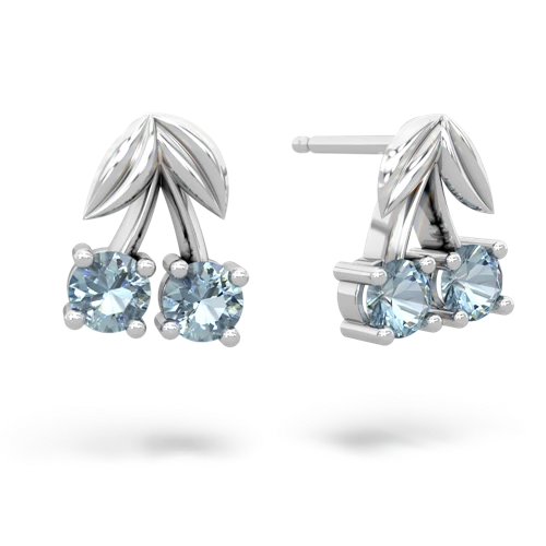aquamarine cherries earrings