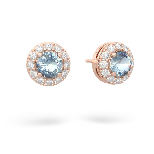 aquamarine classic halo earrings