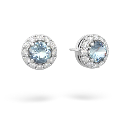 Matching earrings for Aquamarine Antique Style 14K White Gold ring R20065RD