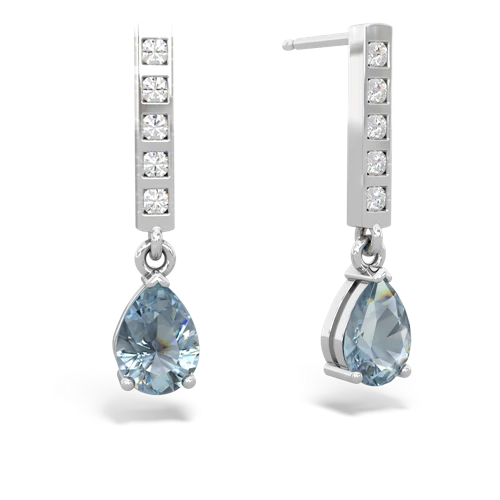 aquamarine diamond drop earrings