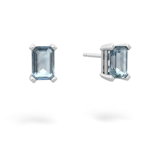 aquamarine emerald cut stud earrings