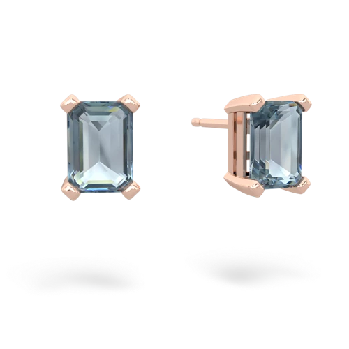 aquamarine emerald cut stud earrings