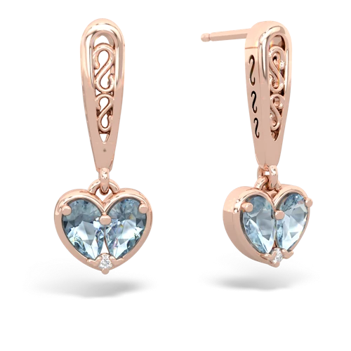 aquamarine filligree earrings