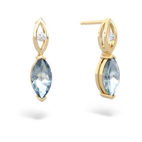 aquamarine geometric drop earrings