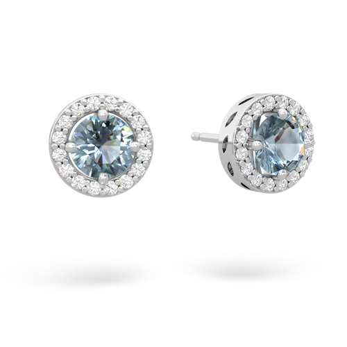 aquamarine halo earrings