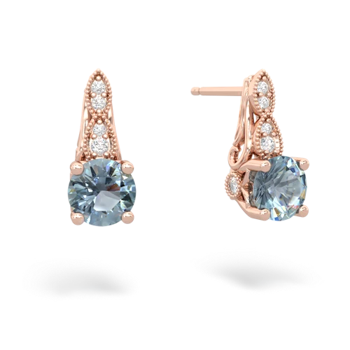 aquamarine halo drop earrings