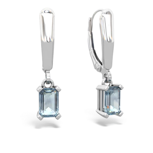 aquamarine lever-back earrings