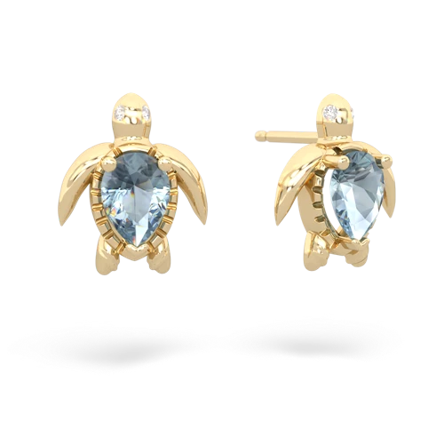 aquamarine sea turtle earrings
