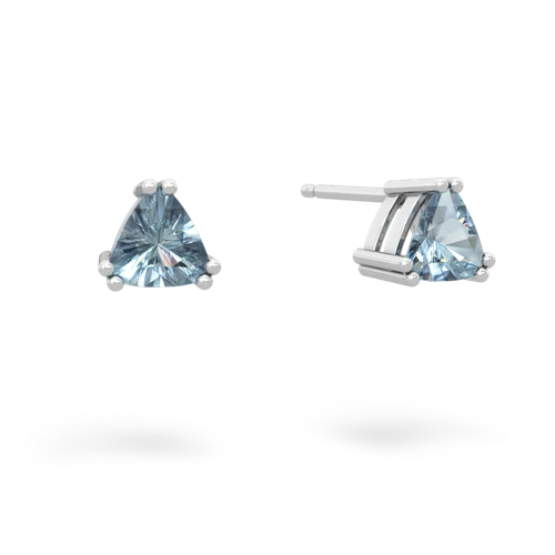 aquamarine trillion stud earrings