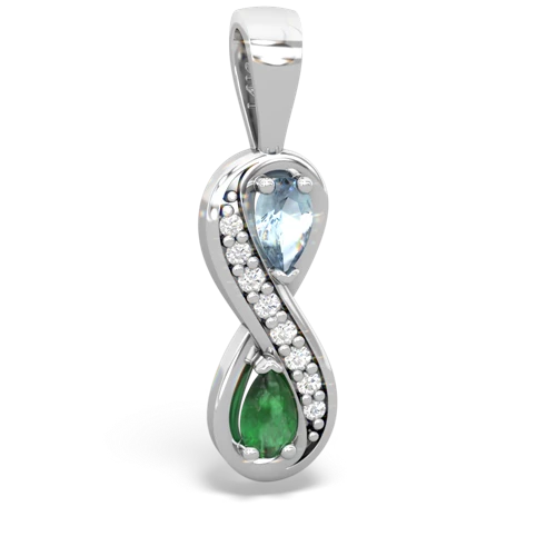 Aquamarine Genuine Aquamarine with Genuine Emerald Keepsake Infinity pendant Pendant