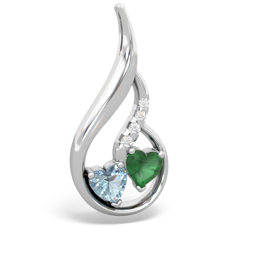 aquamarine-emerald keepsake swirl pendant