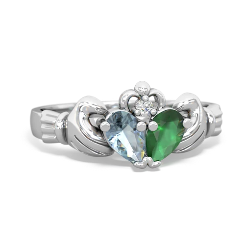 aquamarine-emerald claddagh ring