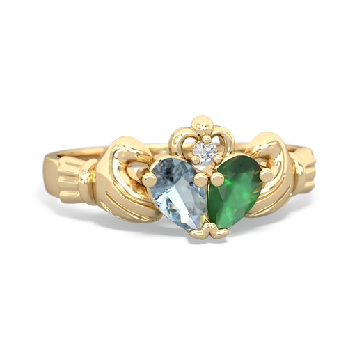 aquamarine-emerald claddagh ring