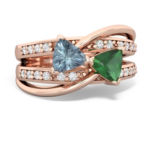 aquamarine-emerald couture ring