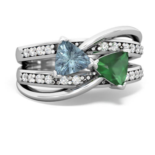 aquamarine-emerald couture ring