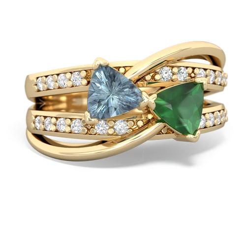 aquamarine-emerald couture ring