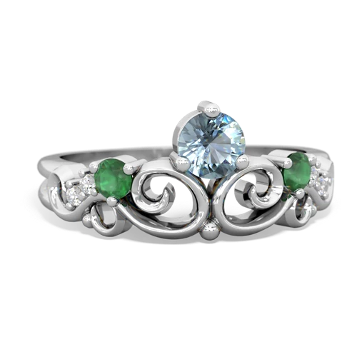 aquamarine-emerald crown keepsake ring