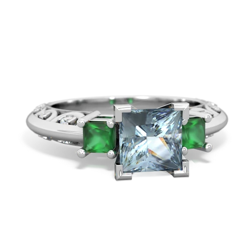 aquamarine-emerald engagement ring