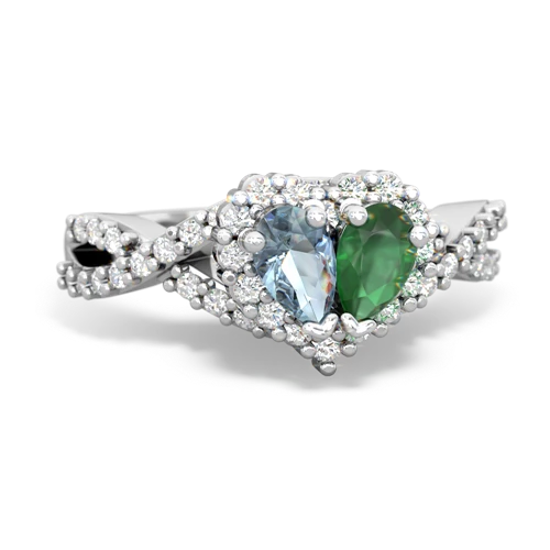aquamarine-emerald engagement ring