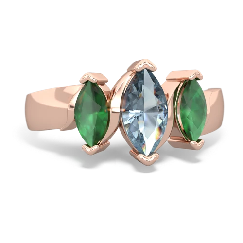 aquamarine-emerald keepsake ring